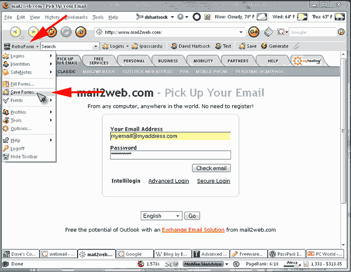 roboform version 8 passcards location