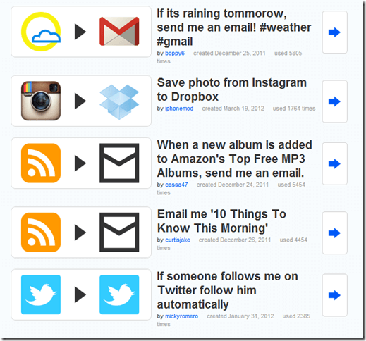 ifttt - Recipes