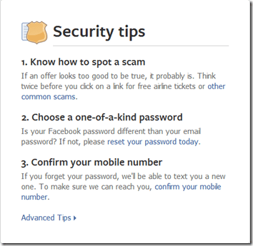 Facebook Security Tips