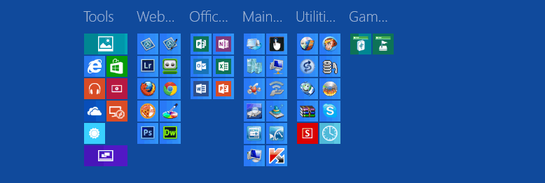 Windows 8 start screen group names