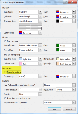 accept all formatting changes in word