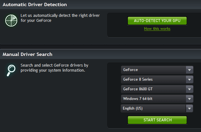 nvidia control panel driver update