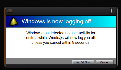 automatic log off windows 7