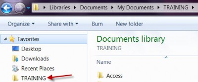 Training Folder Shown