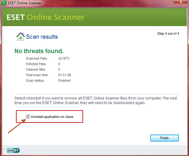 uninstall eset online scanner