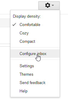 Gmail settings - configure inbox