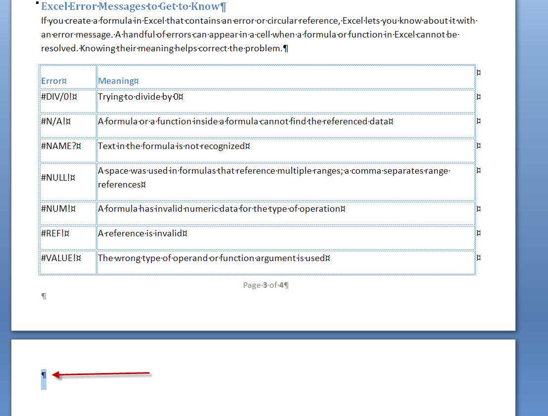 Type paragraph symbol