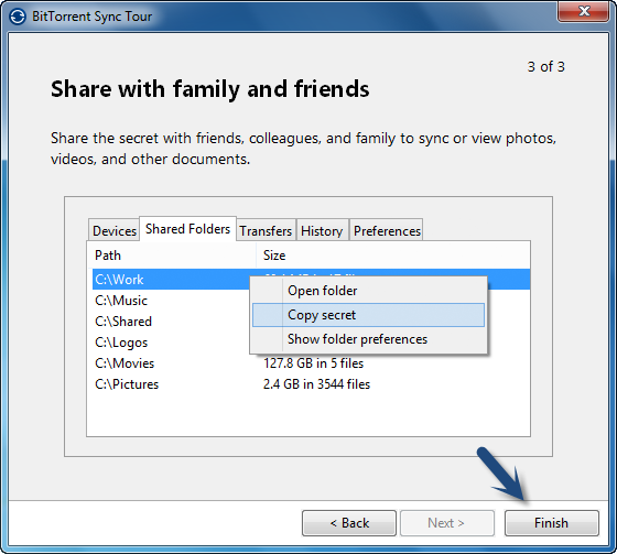 sharing files with bittorrent sync