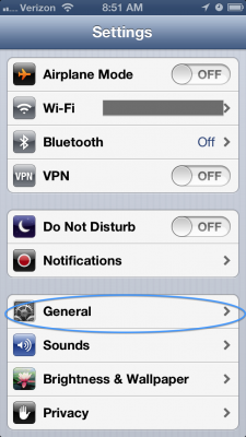 settings general