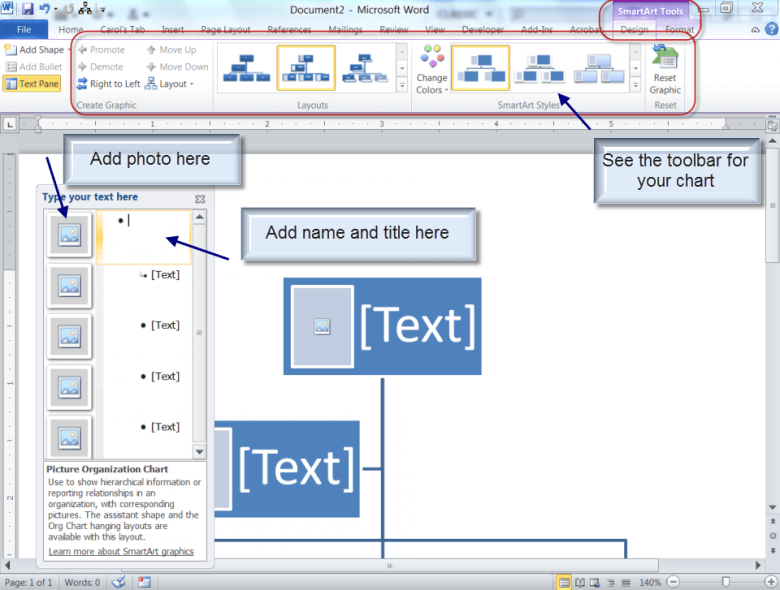  How To Create An Organization Chart In Word 2010