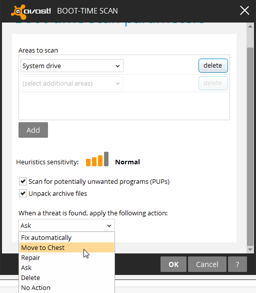 how to boot scan in avast