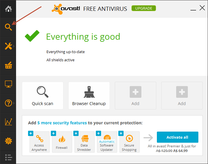 avast scan stuck at 41