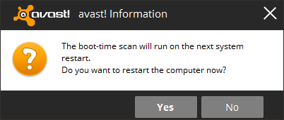 run avast boot scan