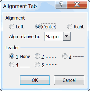 how to insert dot leader tab in word at right margin