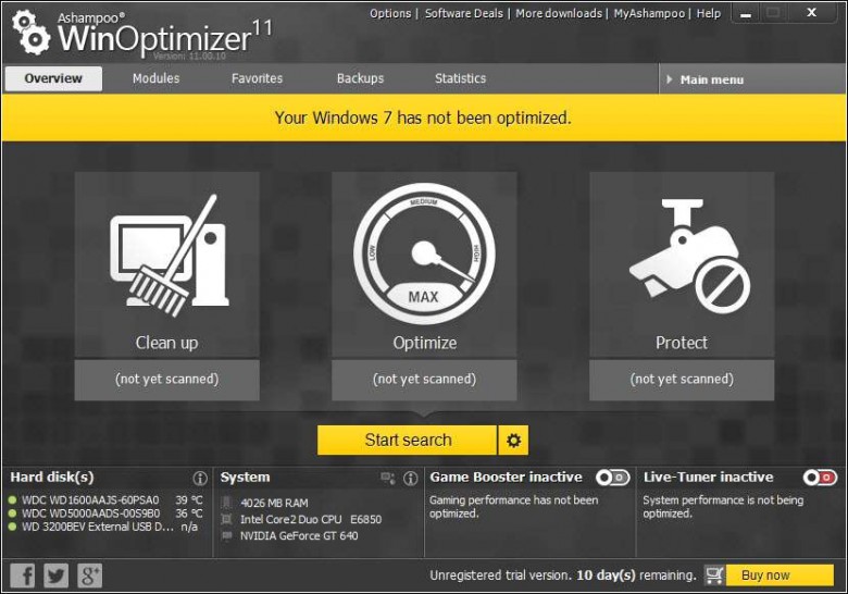 winoptimizer modern interface