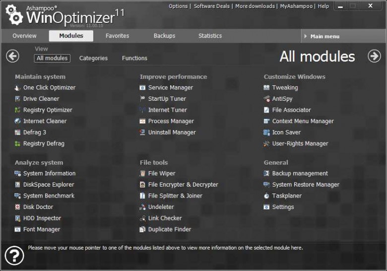 winoptimizer modules