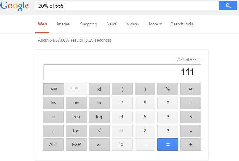 google serach - calculator