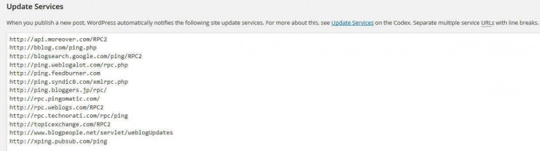 wordpress-ping-list