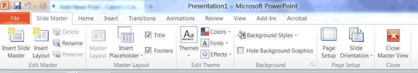 how to use slide master in powerpoint 2010