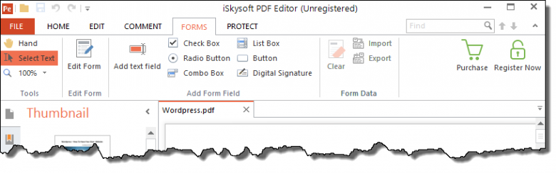 Forms menu