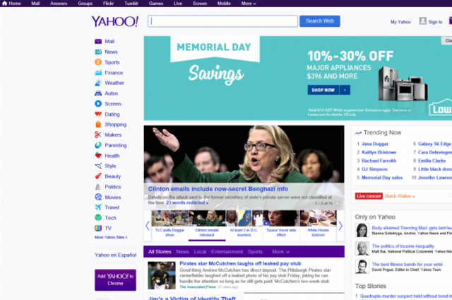 Yahoo Search Engine Home Page