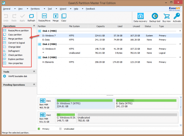 EaseUS Partition Master Pro - System Partition