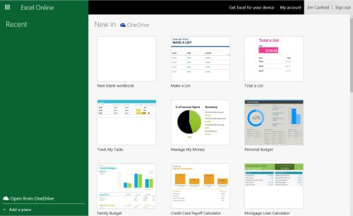 microsoft excel template large