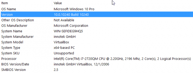 Windows 10 Build 10240