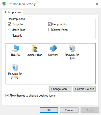windows10-select desktop shortcuts