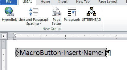 word macro button