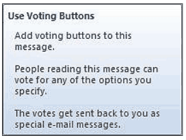 outlook voting buttons