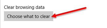 edge settings-clear browsing data