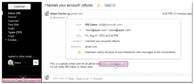 spoofed email