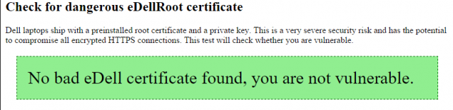 dell certificate check