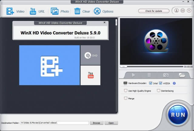 winx hd video converter deluxe-main interface