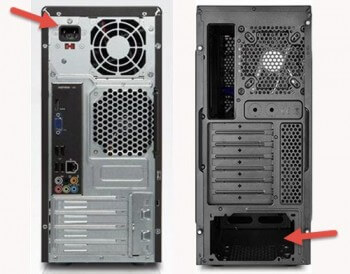 top and bottom mounted psu