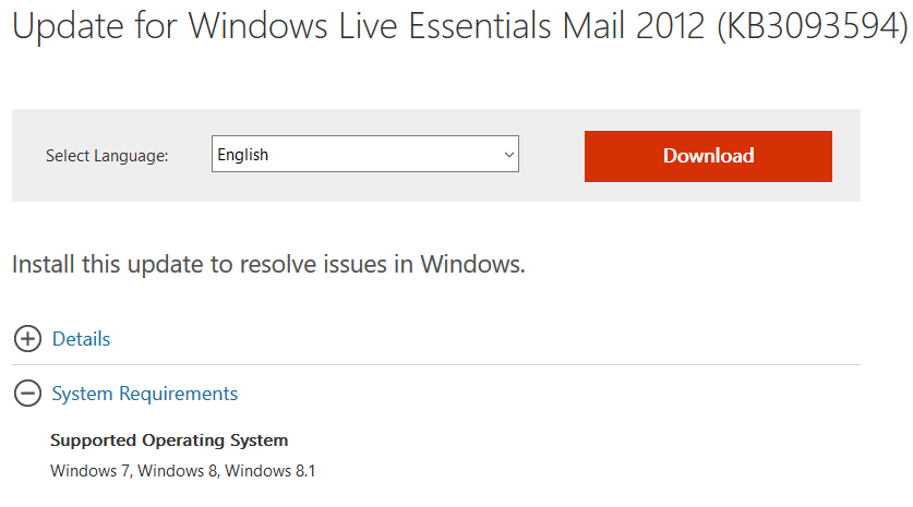 windows live mail 2012 download for windows 7