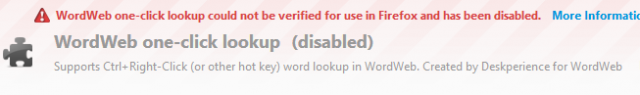 wordweb disabled