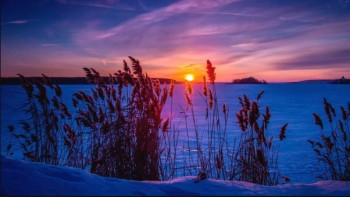 winter sunset glow