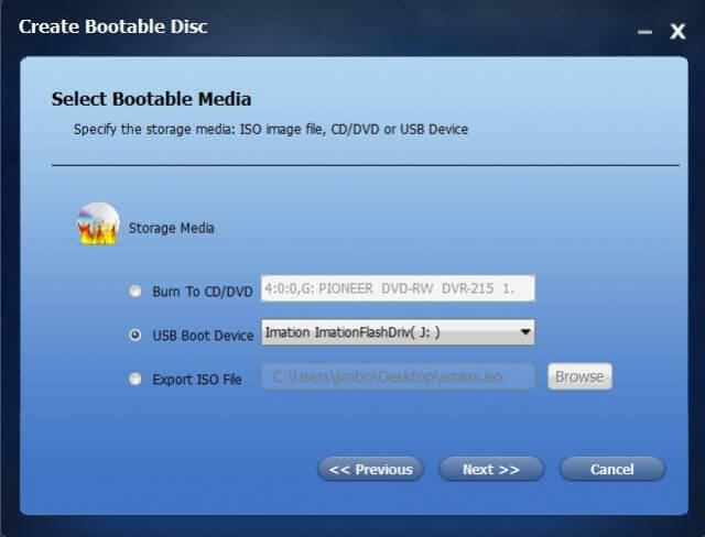 aomei backupper-create bootable media 2