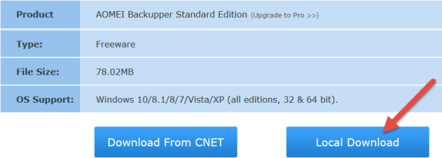 aomei backupper - local download