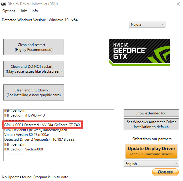 uninstall nvidia drivers safe mode windows 10