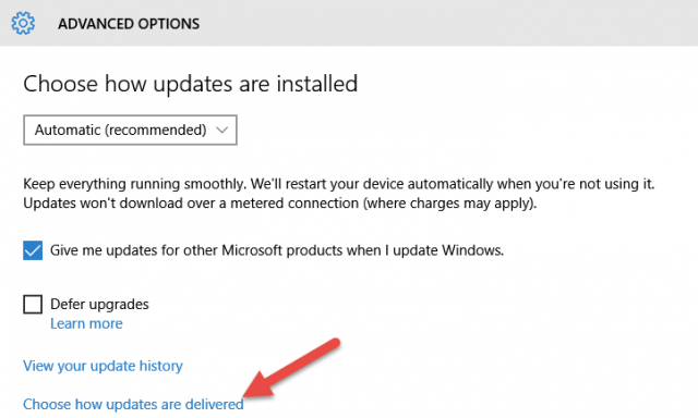 win10-choose how updates are delivered