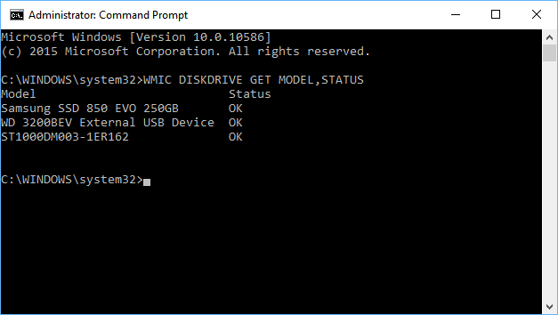 command prompt-check drives