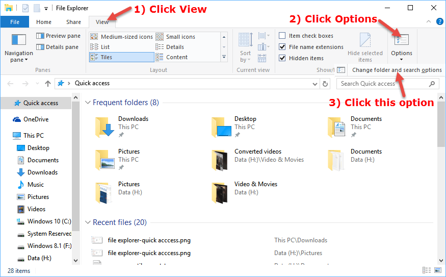 change default windows explorer folder