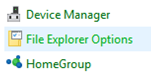 file explorer options