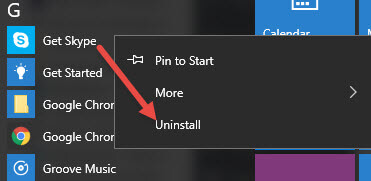 app uninstaller windows 10