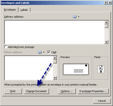 how do i print an envelope in word 2016