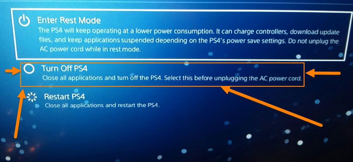 power off ps4