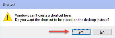 shortcut-warning